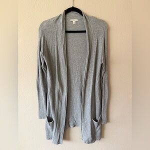 Cato Light Gray Open Front Cardigan